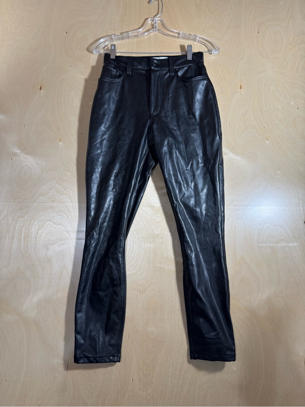 Abercrombie & Fitch Black Faux Leather The Skinny High Rise Pant Size 26/2